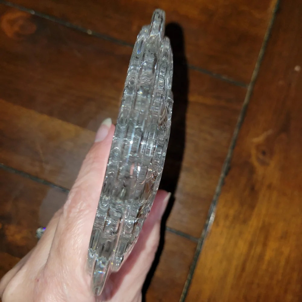 Vintage Clear Glass Flower Frog 16 Holes